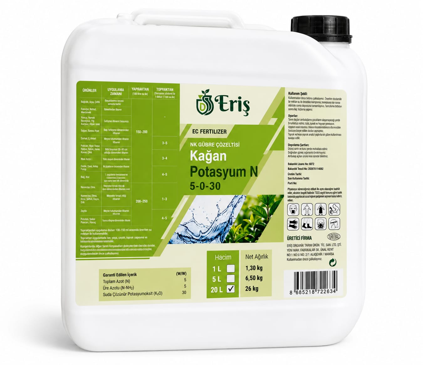 Kağan Potasyum N 20 lt